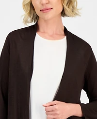 Kasper Women's Long Sleeve Cardigan Sweater, Regular & Petite