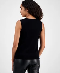 Kasper Women's Studded V-Neck Sleeveless Top