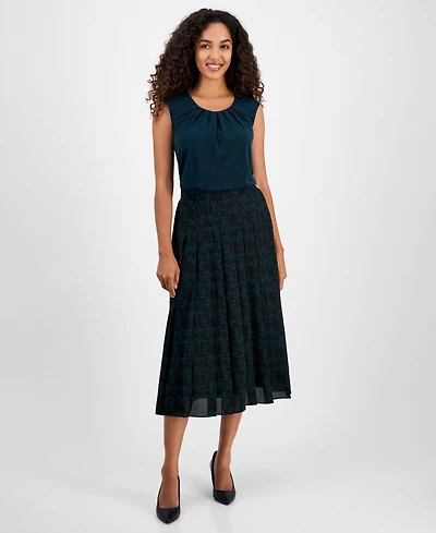 Kasper Women's Pleated Pull-On Skirt, Regular & Petite