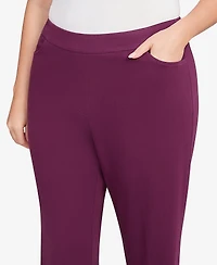 Alfred Dunner Plus Urban Legend Fitted Twill Pull On Medium Length Pants