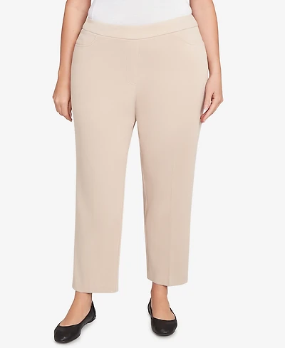 Alfred Dunner Plus Size Urban Legend Fitted Twill Pull On Short Length Pants
