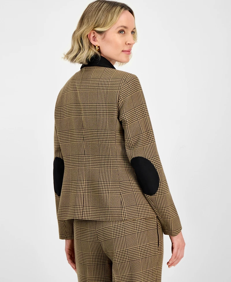 Kasper Plaid Two-Button Notch-Collar Jacket, Regular & Petites