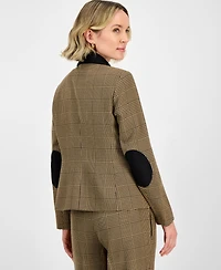 Kasper Plaid Two-Button Notch-Collar Jacket, Regular & Petites