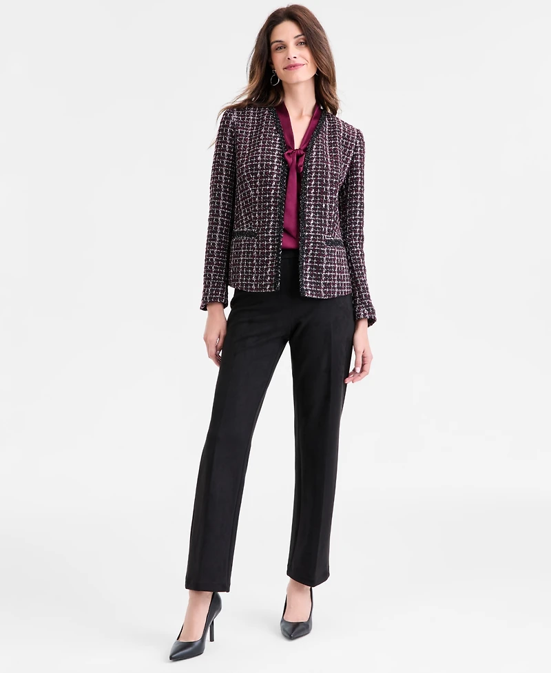 Kasper Tweed Open-Front Jacket, Regular & Petite