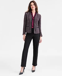 Kasper Tweed Open-Front Jacket, Regular & Petite