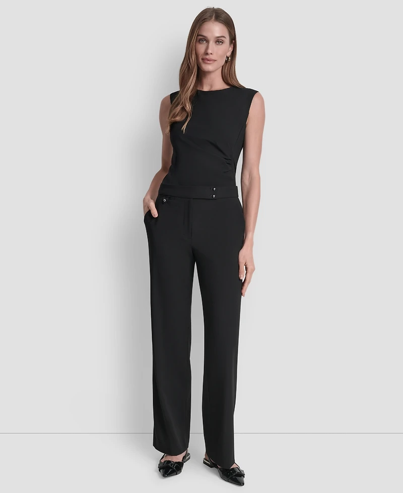 Dkny Women's High Waist Wide Leg Trousers
