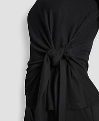 Dkny Women's Short Sleeve Rib Knit Waist Tie Detail Top