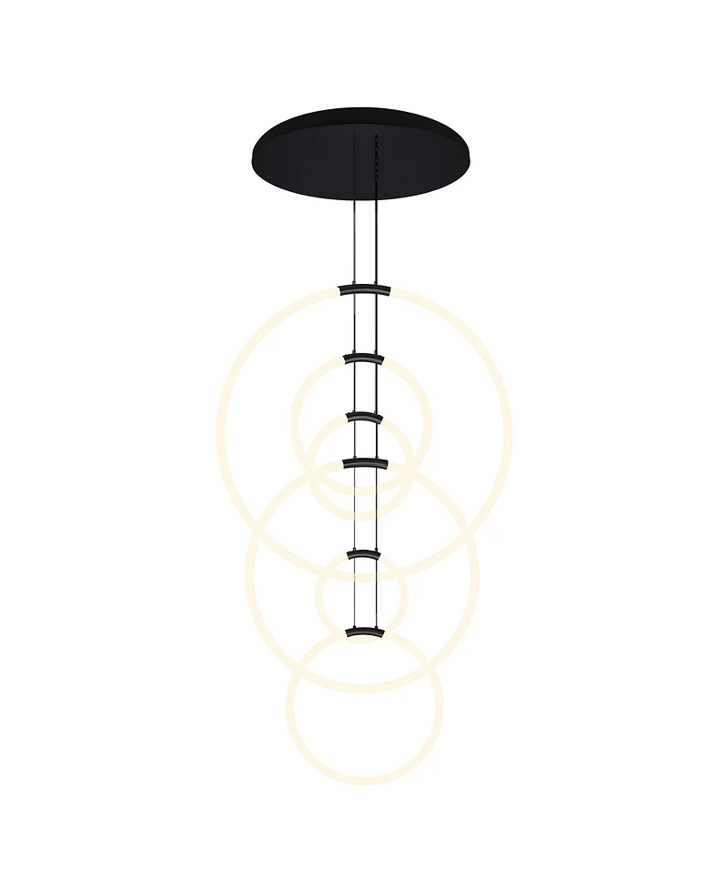 Cwi Lighting 63" Metal Hoops 6 Light Led Chandelier