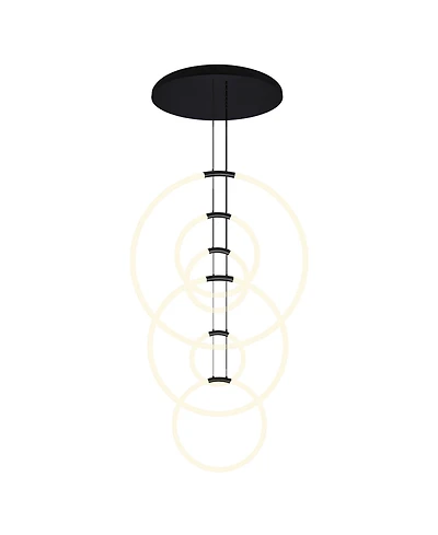 Cwi Lighting 63" Metal Hoops 6 Light Led Chandelier