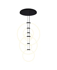 Cwi Lighting 63" Metal Hoops 6 Light Led Chandelier