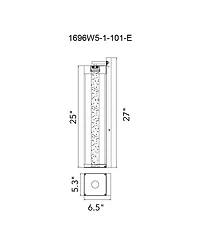 Cwi Lighting 27" Metal Rochester Led Integrated Outdoor Wall Light