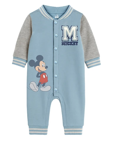 Disney Baby Boys Mickey Mouse Varsity Fleece Coverall