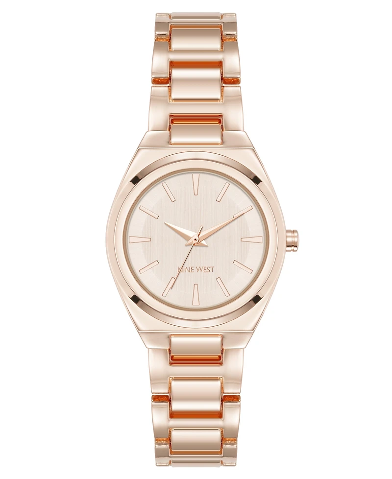 Anne Klein Women's Quartz Minimalist Rose Gold-Tone Metal Alloy Watch, 30mm