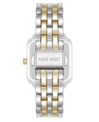 Anne Klein Women's Quartz Square Silver-Tone and Gold-Tone Metal Alloy Watch, 29mm