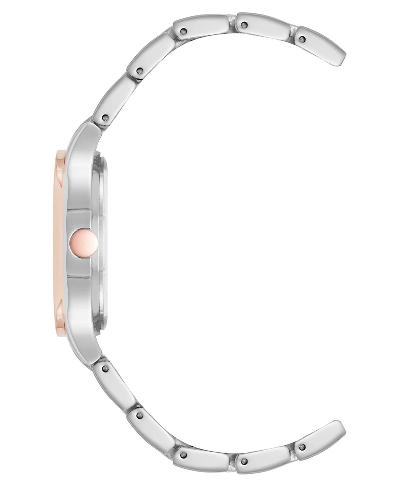 Anne Klein Women's Quartz Unique Silver-Tone and Rose Gold-Tone Metal Alloy Watch, 33mm