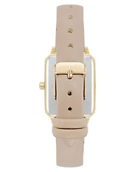 Nine West Women's Quartz Petite Cream Leather and Gold-Tone Watch, 25mm