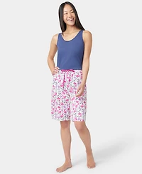Hue Women's Flamingo Strut Drawstring Bermuda Pajama Shorts