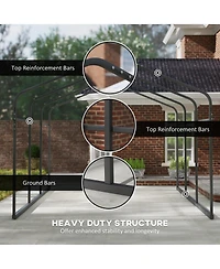 Outsunny 10' x 15' Metal Carport with Metal Roof and Removable Sidewalls