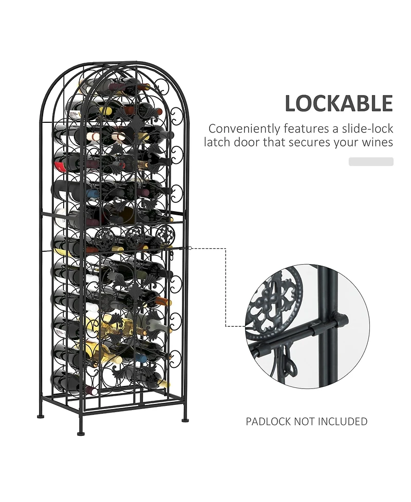 Homcom Wine Rack Liquor Cabinet Shelf Bottle Storage Iron Tower Home Decoration