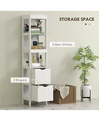 Homcom Narrow Bathroom Storage Cabinet, Slim Bathroom Cabinet,