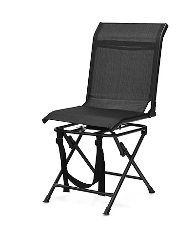 Akiudex all weather outdoor foldable 360 degree swivel chair with iron frame