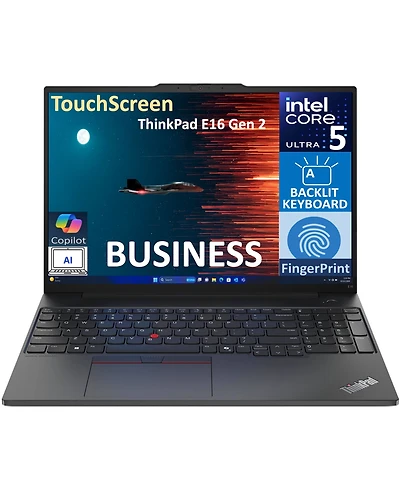 Lenovo ThinkPad E16 Gen 2 Laptop (Intel Ultra 5-125U 12-Core, 16GB DDR5 5600MHz Ram, 1TB Ssd, Intel Graphics, 16.0" 60 Hz Touch Fp,Bt, Win 11 Pro