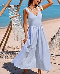Cupshe Women's Summer Lines Striped Maxi Beach Dress