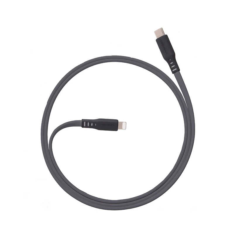 Ventev Flat Usb C to Apple Lightning High Speed Tangle-Free 6 Foot Cabl