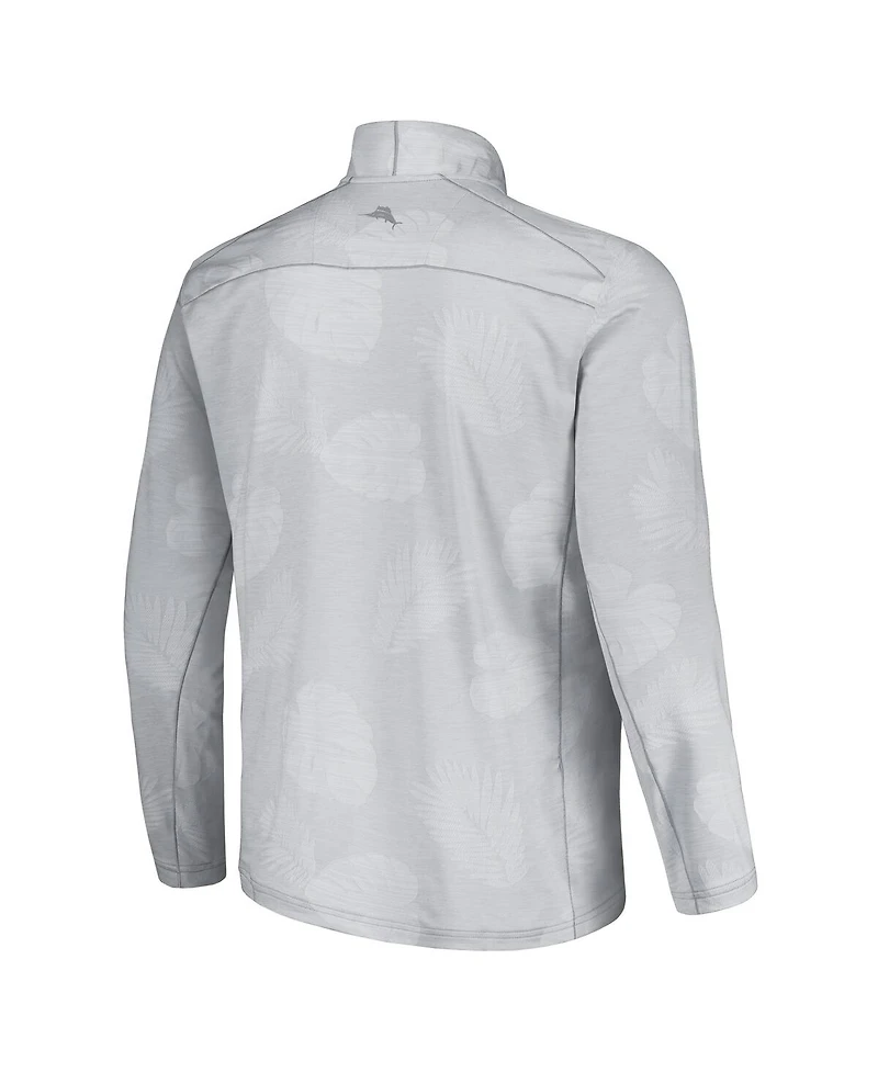 Tommy Bahama Men's Gray North Carolina Tar Heels Sport Delray Frond Quarter-Zip Jacket