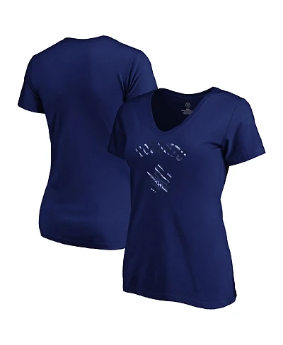 Fanatics Women's Navy Toronto Maple Leaf's Total Shine V-Neck T-Shirt