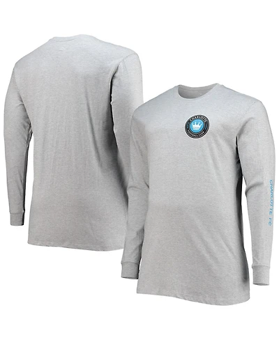 Profile Men's Heathered Gray Charlotte Fc Big Tall Combo Long Sleeve T-Shirt