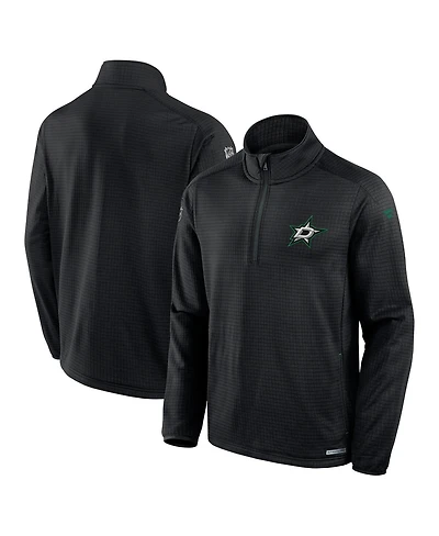 Fanatics Men's Black Dallas Stars Authentic Pro Rink Quarter-Zip Sweatshirt