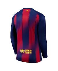 Nike Men's Navy Barcelona 2025/26 Home Replica Long Sleeve Jersey