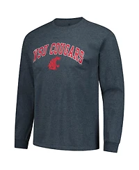 Fanatics Unlabeled Men's Heather Charcoal Washington State Cougars Logo Long Sleeve T-Shirt
