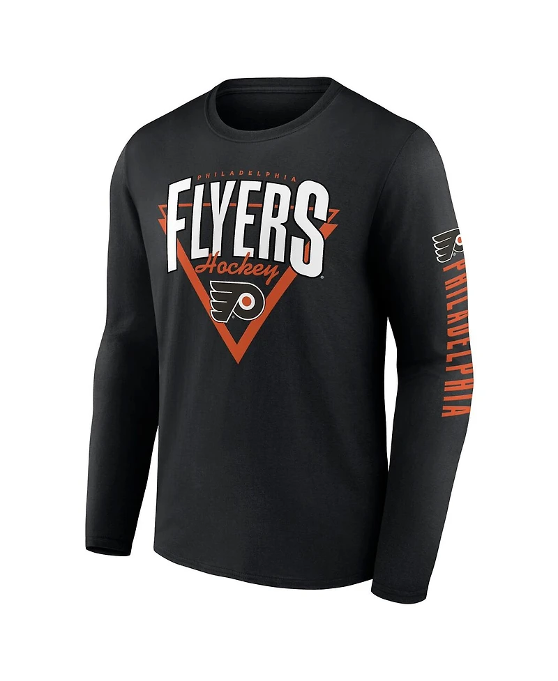 Fanatics Men's Black Philadelphia Flyers Headline Long Sleeve T-Shirt