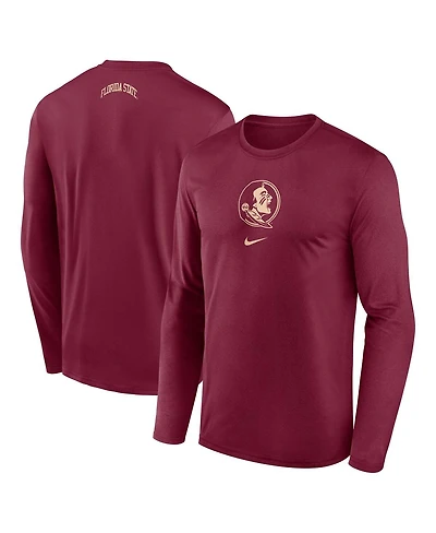 Nike Men's Garnet Florida State Seminoles On-Court Basketball Shootaround Performance Long Sleeve T-Shirt