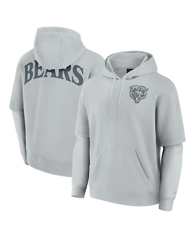 Fanatics Men's and Women's Gray Chicago Bears Sleek Elements Pullover Hoodie