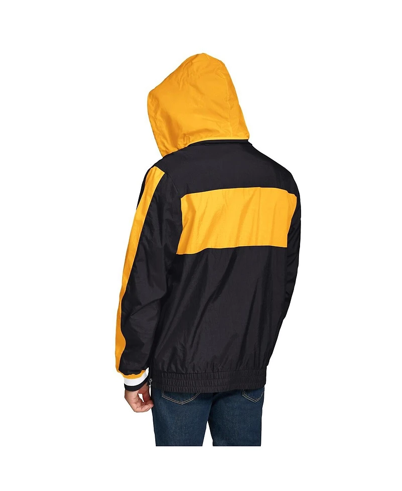 Tommy Hilfiger Men's Black Pittsburgh Steelers Gael Lightweight Half-Zip Hoodie