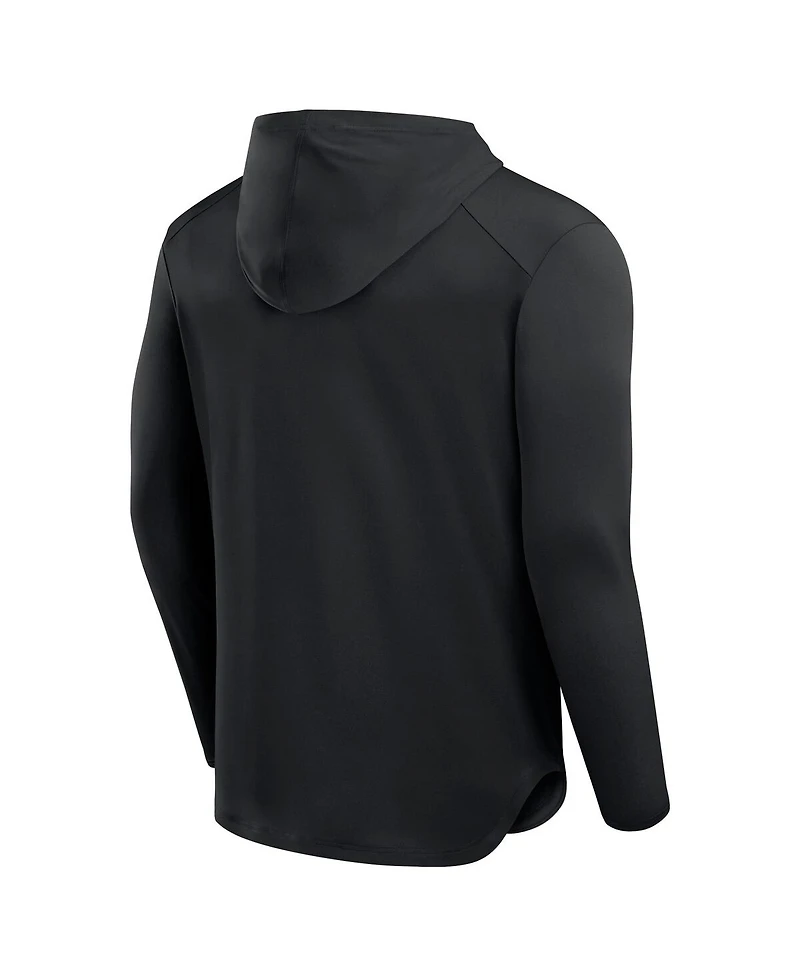 Fanatics Men's Black Detroit Lions Front Office Power Mono Long Sleeve Hoodie T-Shirt
