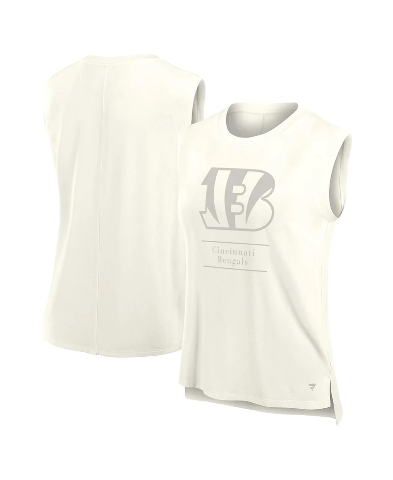 Fanatics Women's Cream Cincinnati Bengals Studio Embrace Tank Top