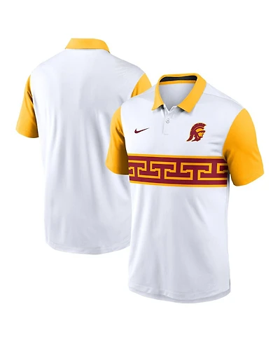 Nike Men's White/Gold Usc Trojans Athletic Prep Alt Logo Vapor Performance Polo Shirt