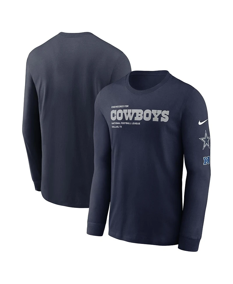 Nike Men's Navy Dallas Cowboys Play to Win Essential Long Sleeve T-Shirt