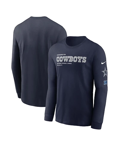Nike Men's Navy Dallas Cowboys Play to Win Essential Long Sleeve T-Shirt