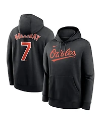 Nike Men's Jackson Holliday Black Baltimore Orioles Player Name Number Club Fleece Pullover Hoodie