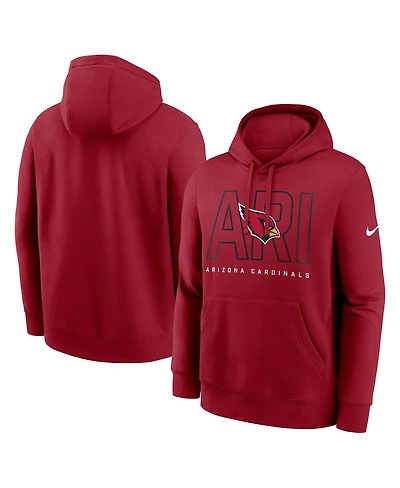Nike Men's Cardinal Arizona Cardinals Busted Play Club Fleece Pullover Hoodie