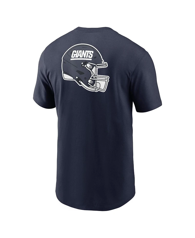 Nike Men's Navy New York Giants Rewind Front and Back Hit Essential T-Shirt