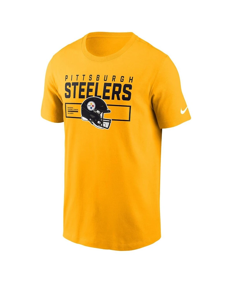 Nike Men's Gold Pittsburgh Steelers Primetime Helmet Essential T-Shirt