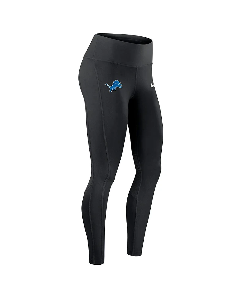 Nike Women's Black Detroit Lions Primetime Epic Fast Performance Leggings