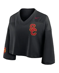Nike Women's Black Usc Trojans Cropped Mesh Fashion Jersey