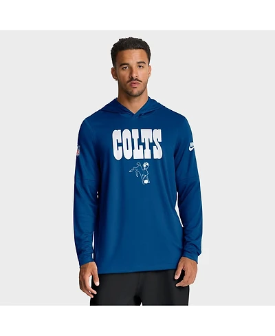 Nike Men's Royal Indianapolis Colts Alt Pack Pass Accuracy Performance Long Sleeve Hoodie T-Shirt